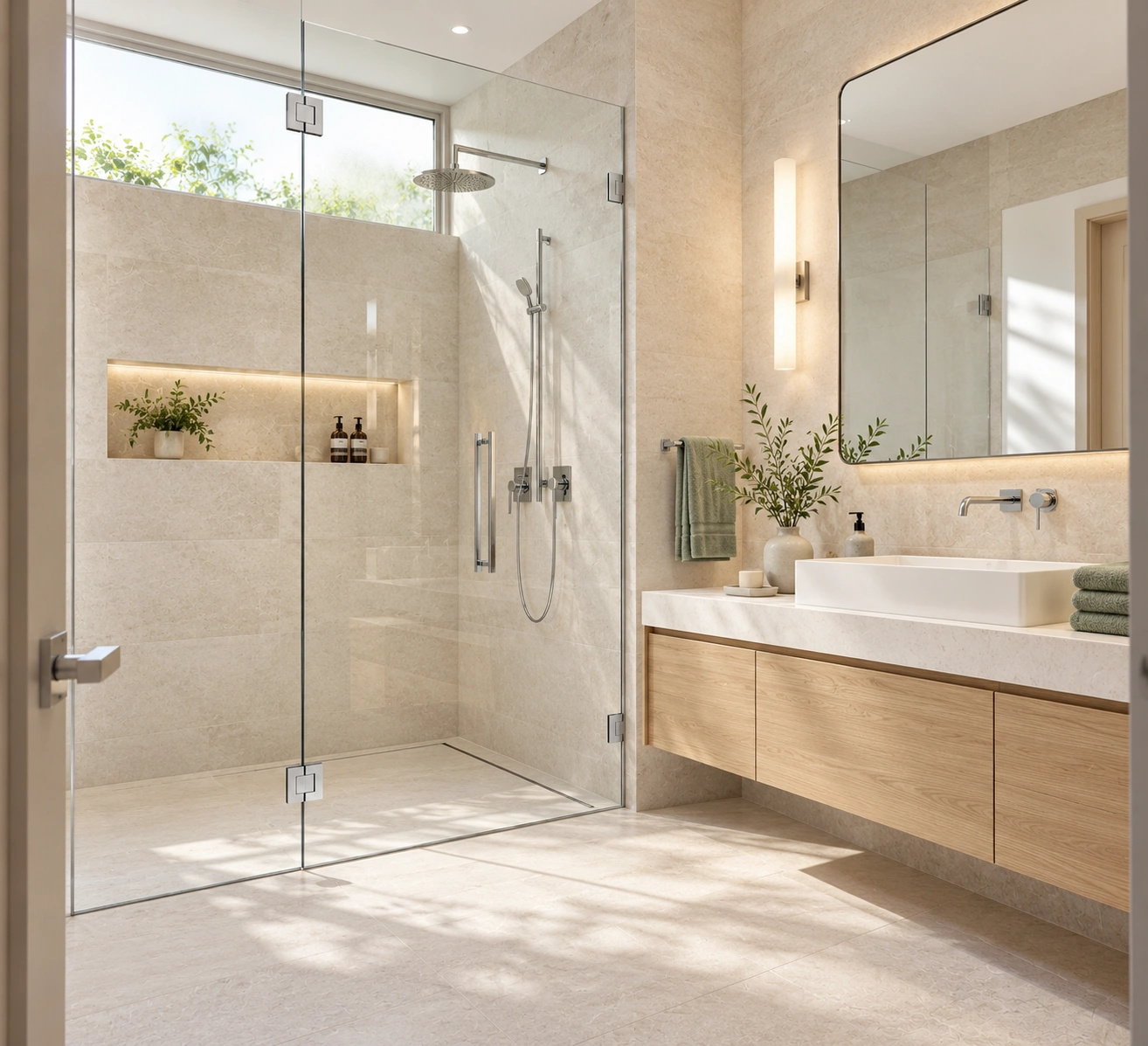 Glass bathroom hardware application